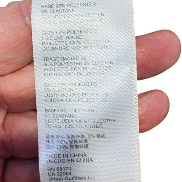 Free People Rose Gold Frida Ruffle Strapless Sequin Mini Dress Size 12 - Picture 10 of 10